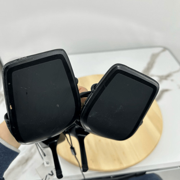 Zara Womens Leather Asymmetrical Heeled Sandals Size 7 Minimalist - Picture 11 of 14